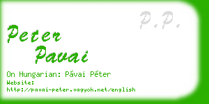 peter pavai business card